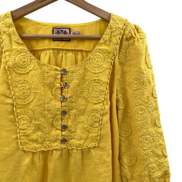 Juicy Couture golden yellow linen blouse - Picture 2 of 4